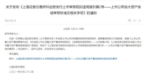 确定了！科创板上市公司并购重组有这两种审核程序