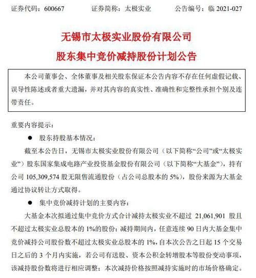 突发利空！200亿芯片股拟被“国家队”大手笔减持，网友心慌：“今天刚加仓”