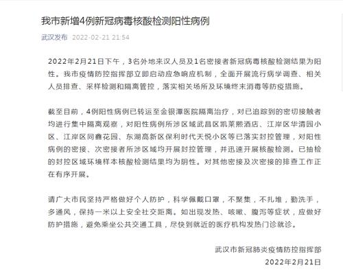 深夜通报！武汉新增4例新冠病毒核酸检测阳性病例，详情公布