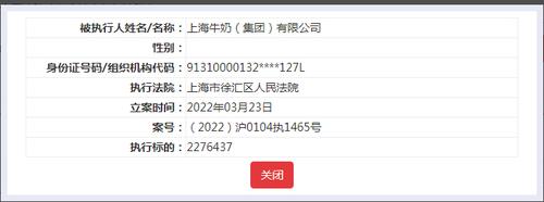 光明食品孙公司被强制执行超227万元