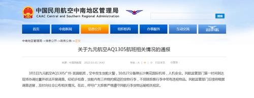 最新！九元航空一航班急降长沙机场，中国民航局：不排除旅客行李中带有违规物品
