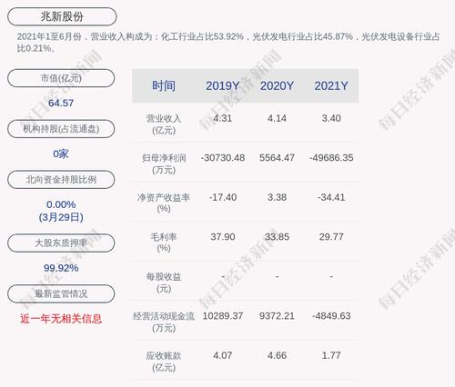 兆新股份：2021年度亏损约4.97亿元
