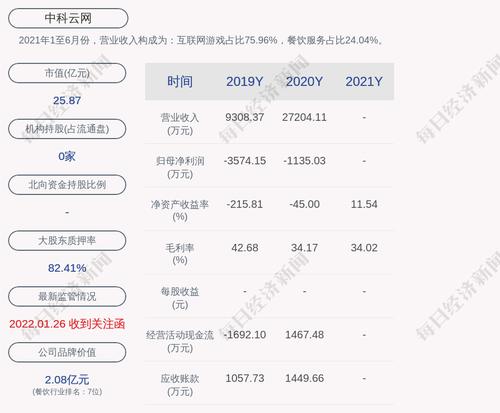 中科云网：2021年度净利润约475万元