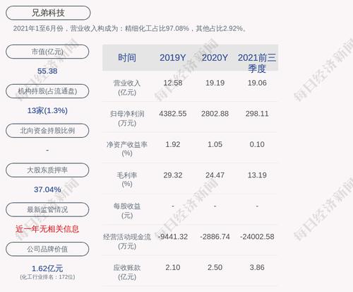 兄弟科技：2021年度净利润约3013万元，同比增加7.49%