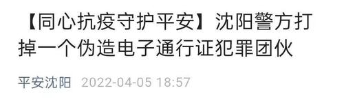 涉嫌伪造国家机关证件罪！沈阳警方打掉一个伪造电子通行证犯罪团伙，2元一张，累计非法获利142元……